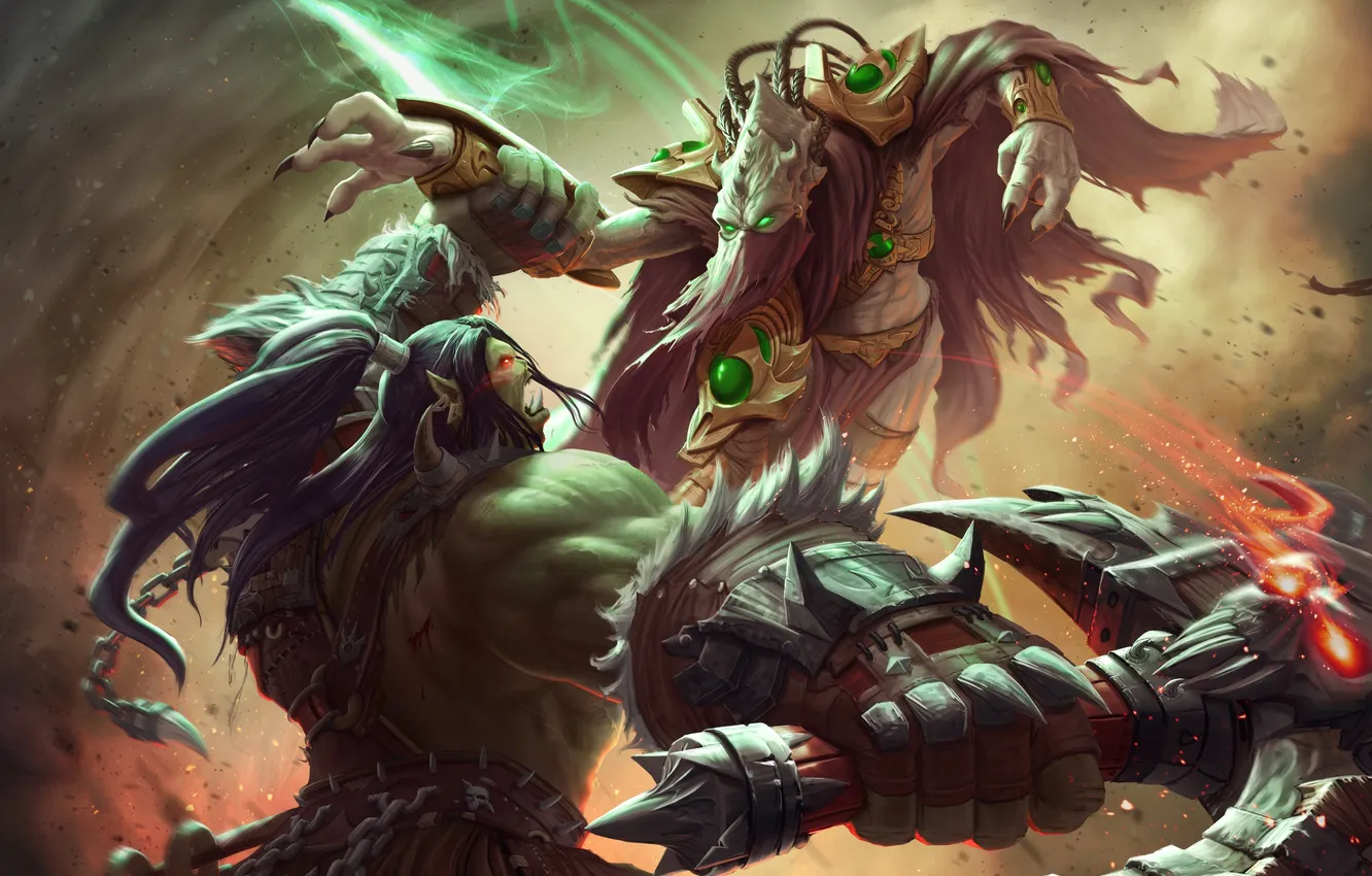 Photo wallpaper starcraft, warcraft, Zeratul, Thrall, Heroes of the Storm, moba