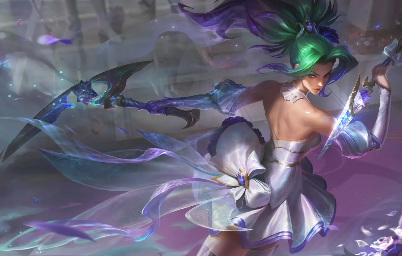 Photo wallpaper Art, Akali, League of Legends, Skin, LoL, Crystal Rose