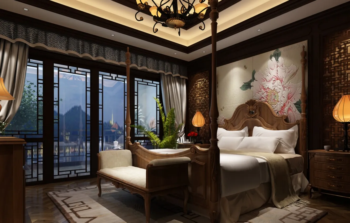 Photo wallpaper style, room, interior, bedroom, ISIN