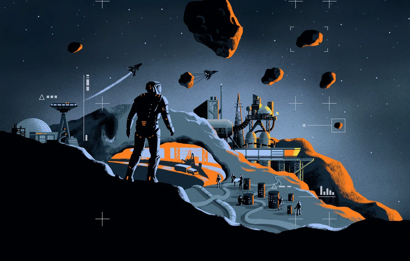 Photo wallpaper stars, transport, construction, astronaut, The Expanse-Season 4