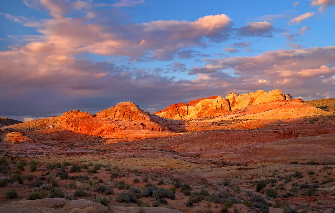 Photo wallpaper the sky, sunset, mountains, rocks
