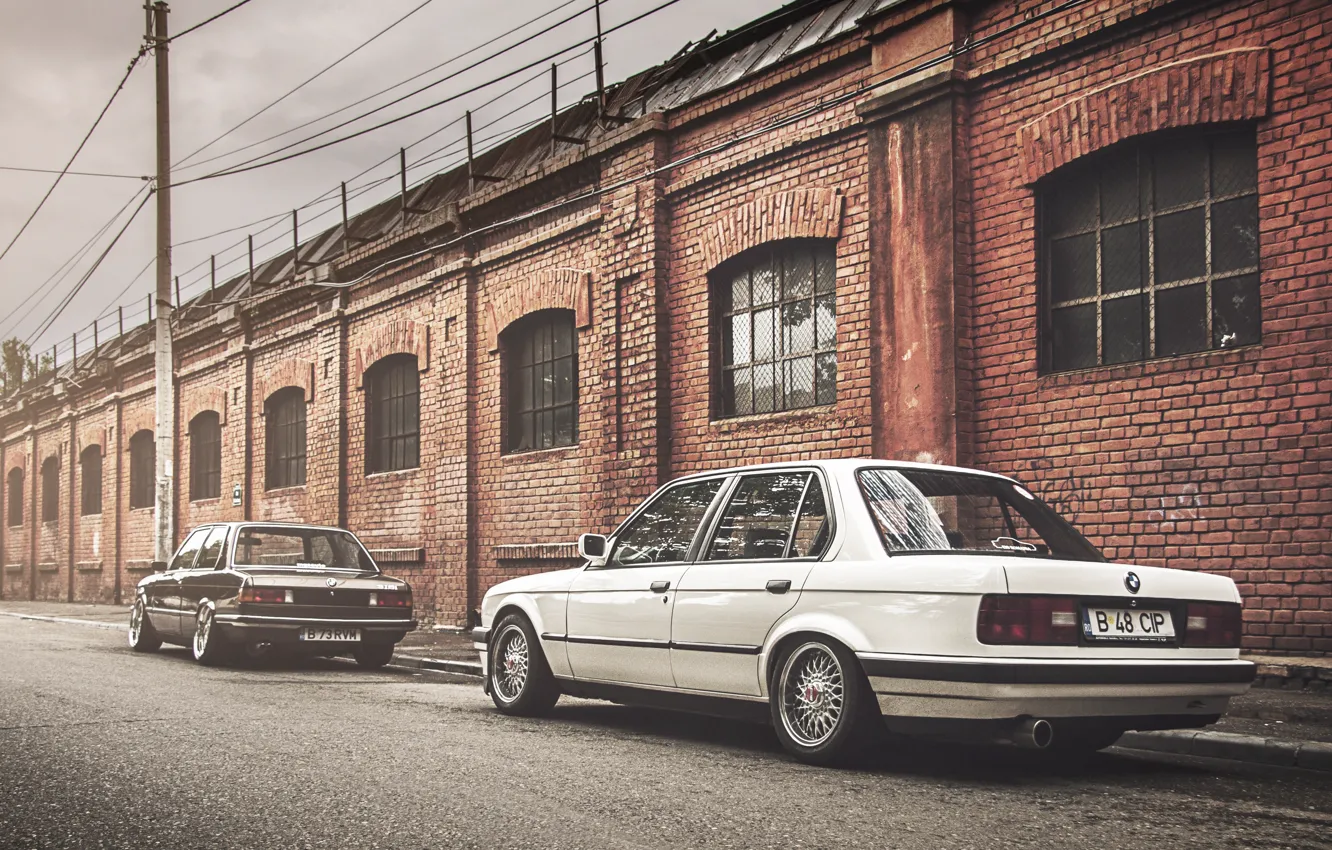 Photo wallpaper BMW, coupe, BMW, black, white, sedan, E30, The 3 series