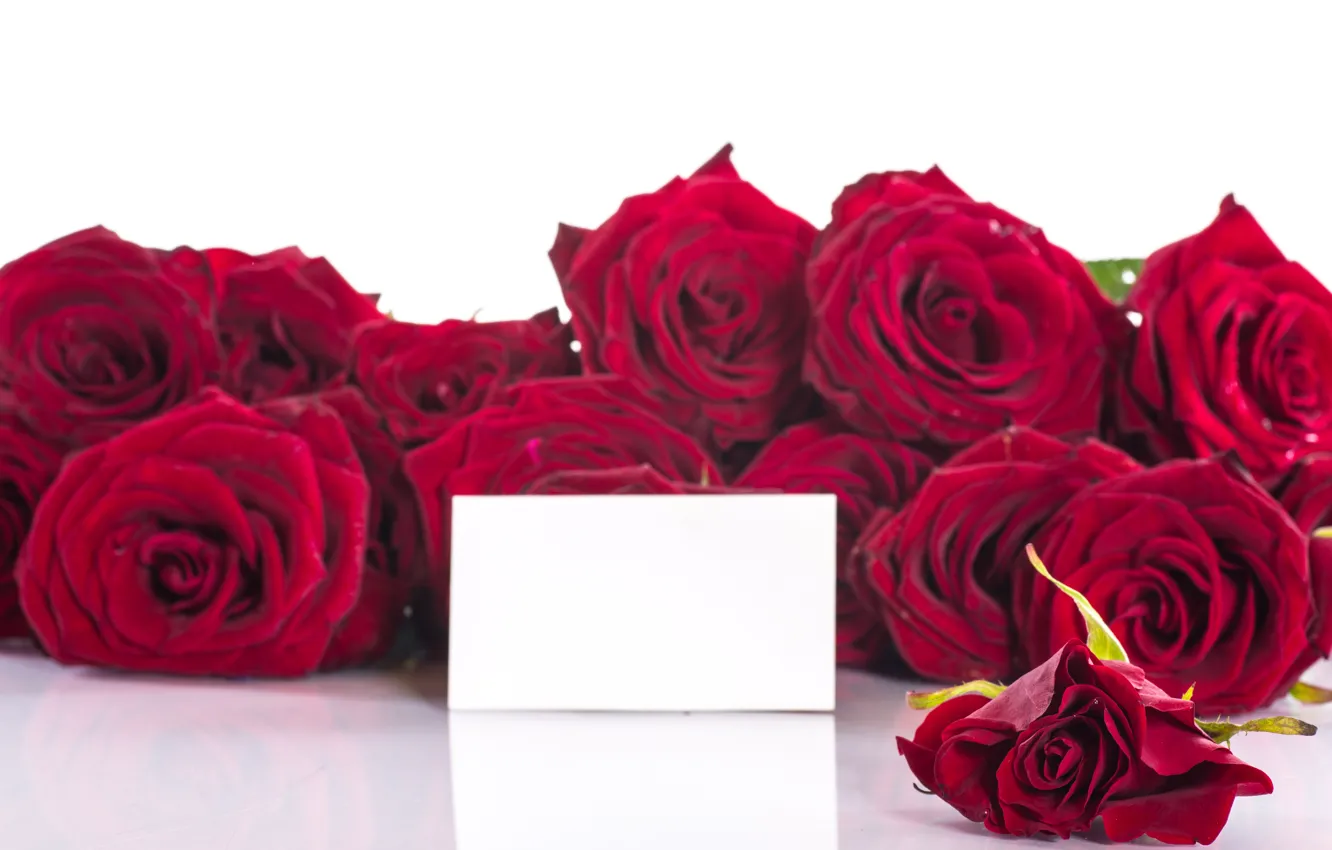 Photo wallpaper flowers, red, roses, bouquet, petals