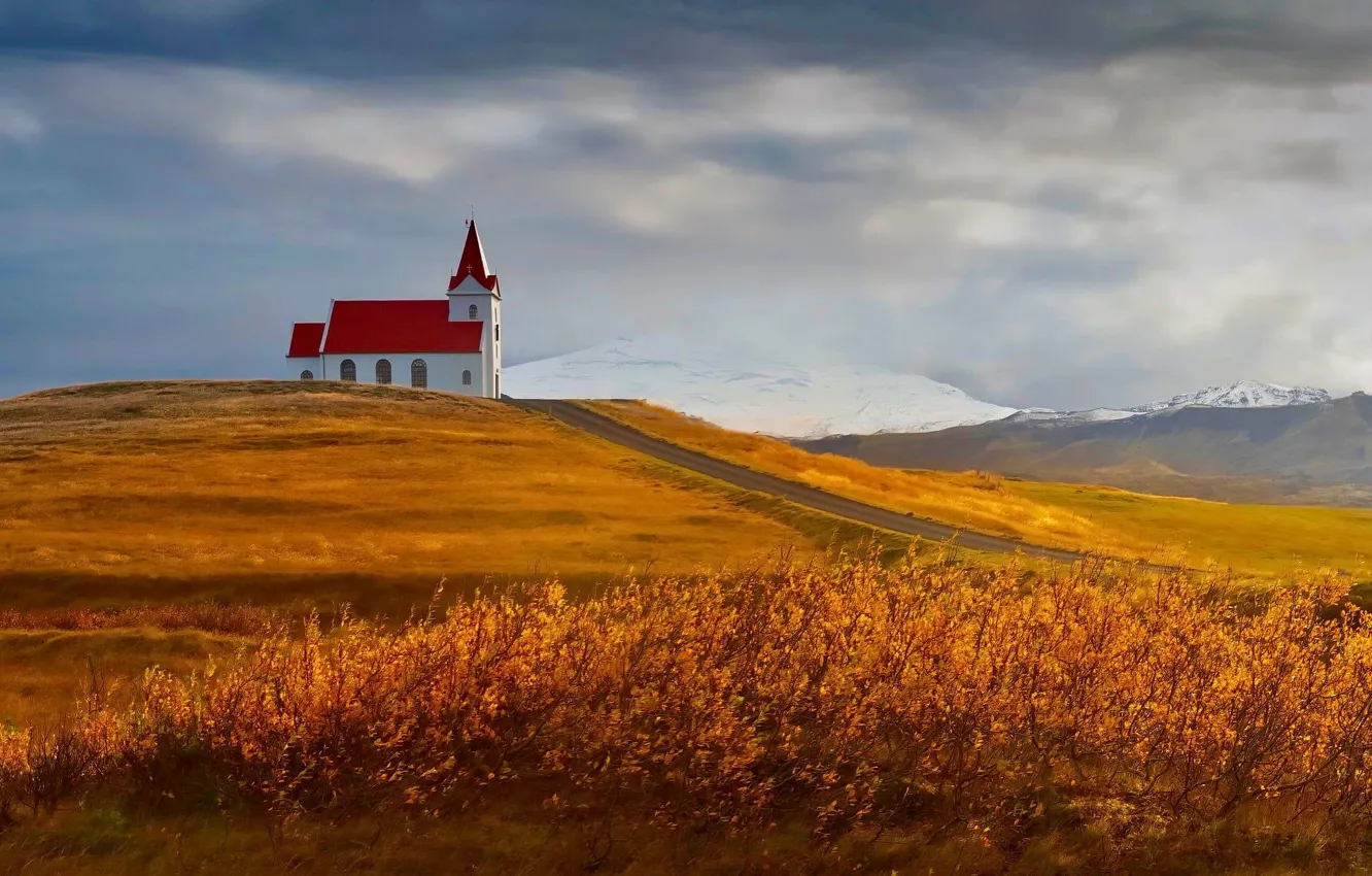 Photo wallpaper autumn, Iceland, Fields Of Gold