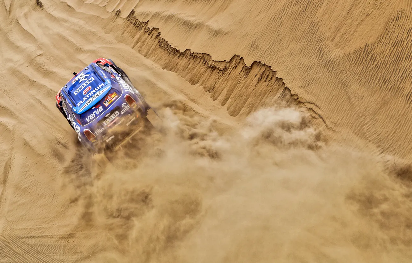 Photo wallpaper Sand, Mini, Sport, Desert, Speed, Race, Rally, Dakar