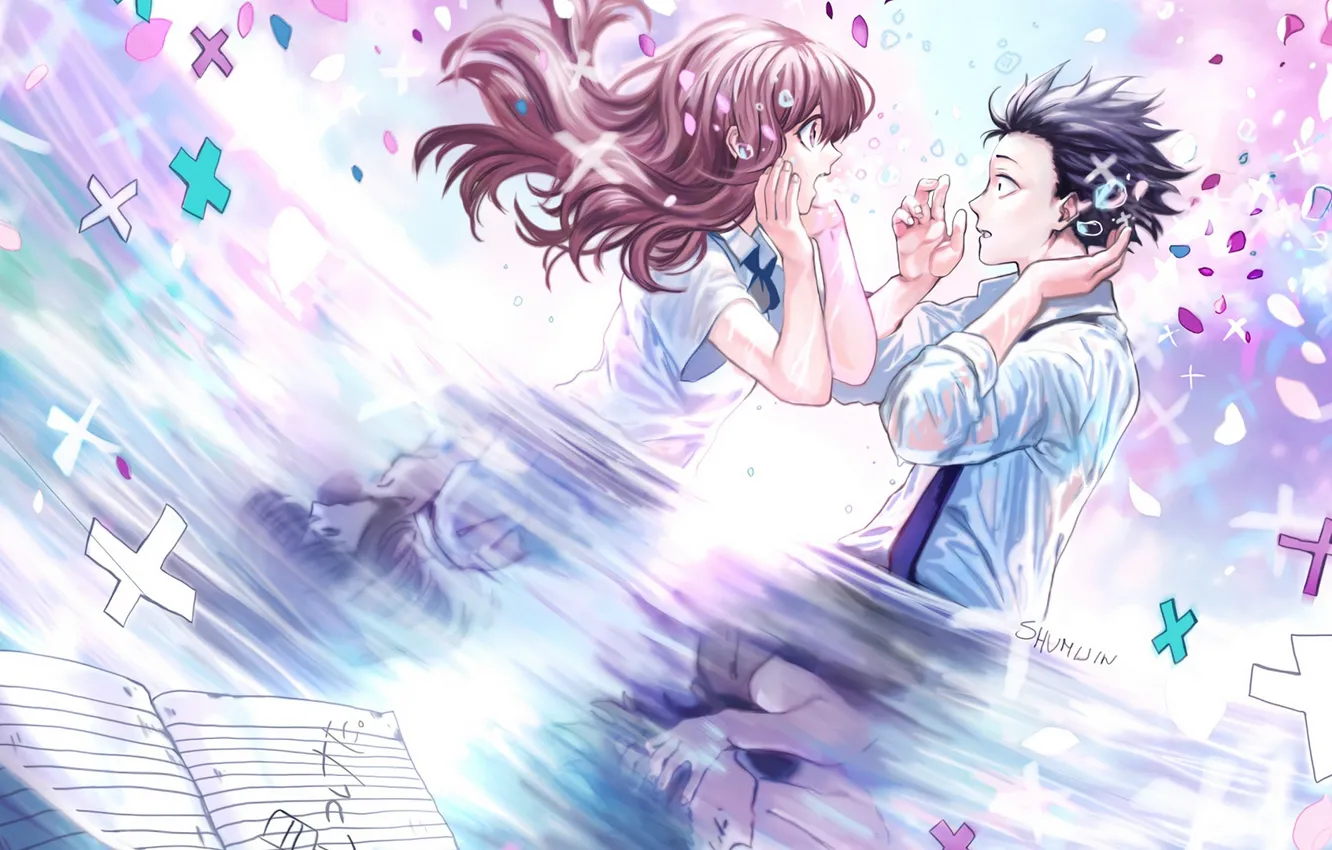Photo wallpaper romance, two, Form voice, You No Katachi