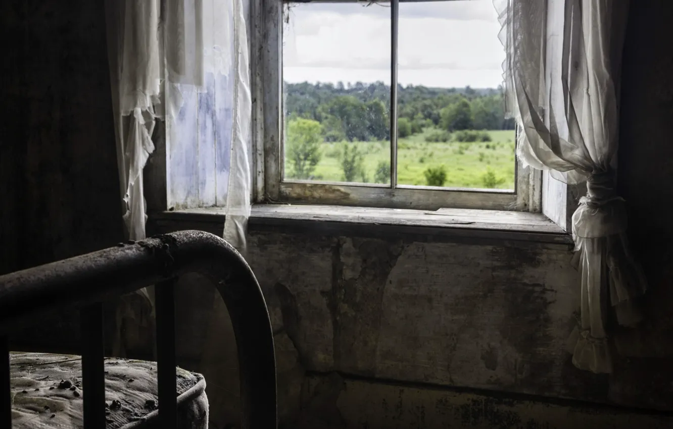 Photo wallpaper room, bed, window