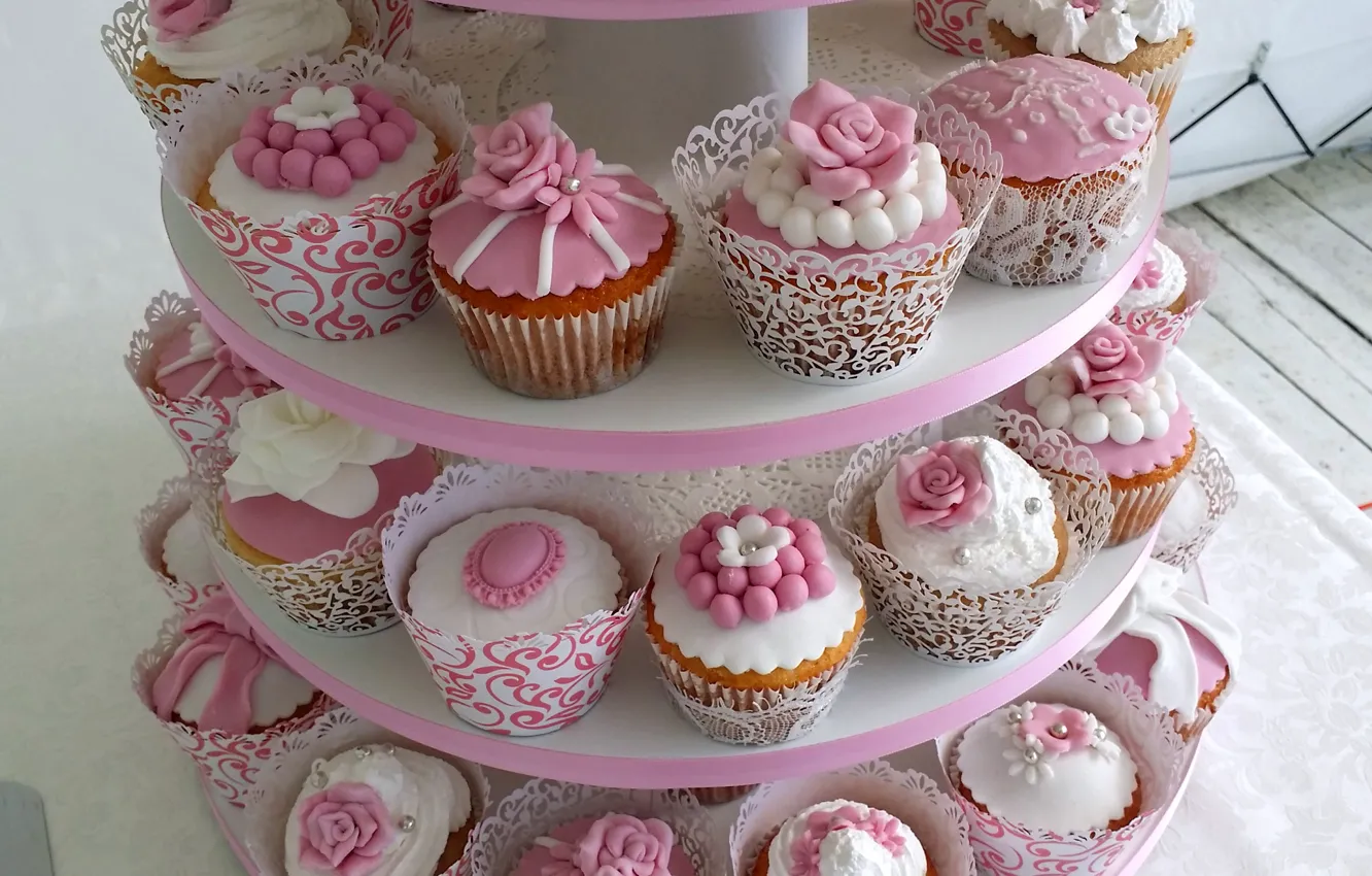Photo wallpaper decoration, dessert, wedding, cakes, sweet, cupcakes
