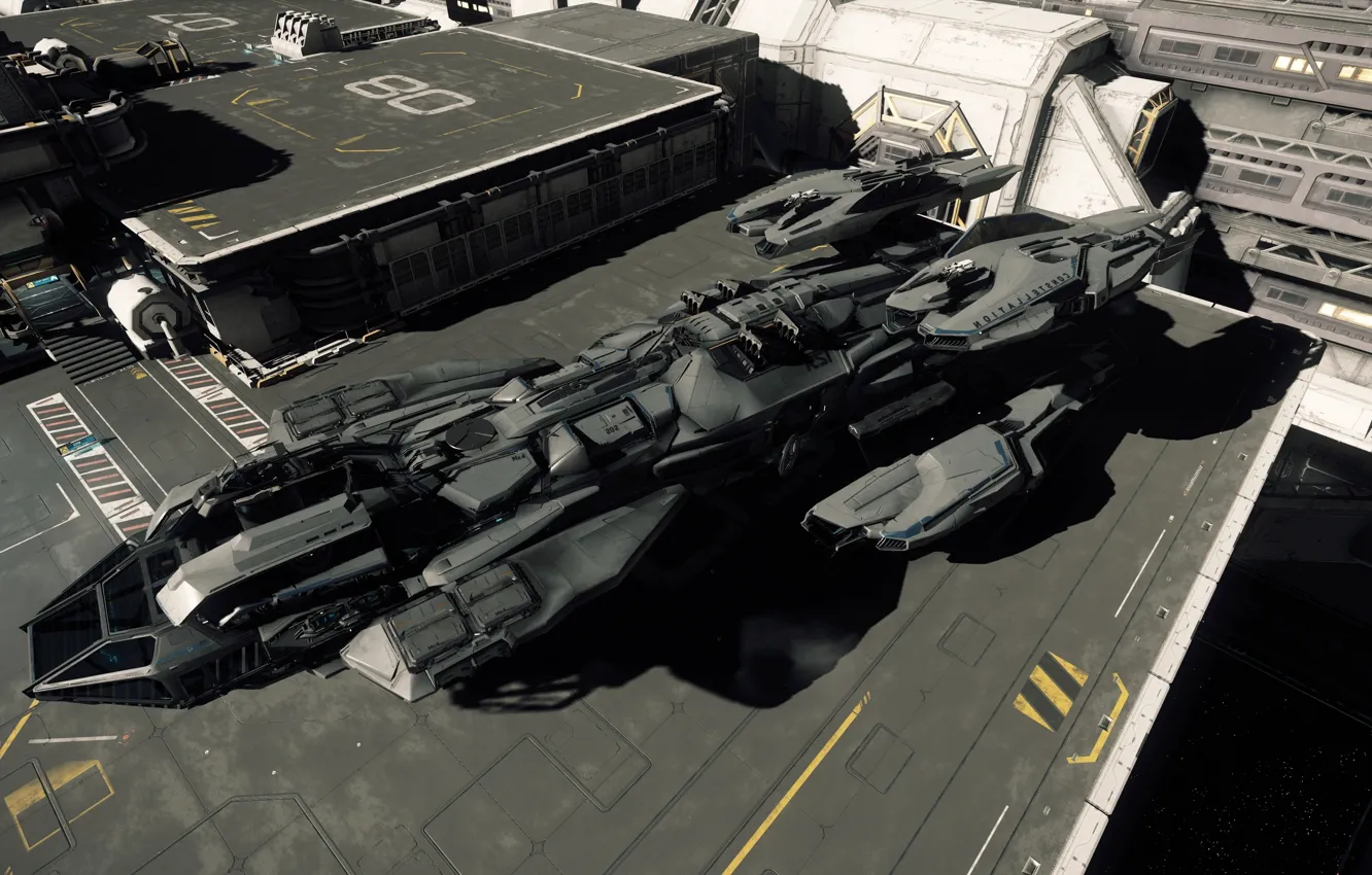 Photo wallpaper station, starship, Star Citizen, Constellation