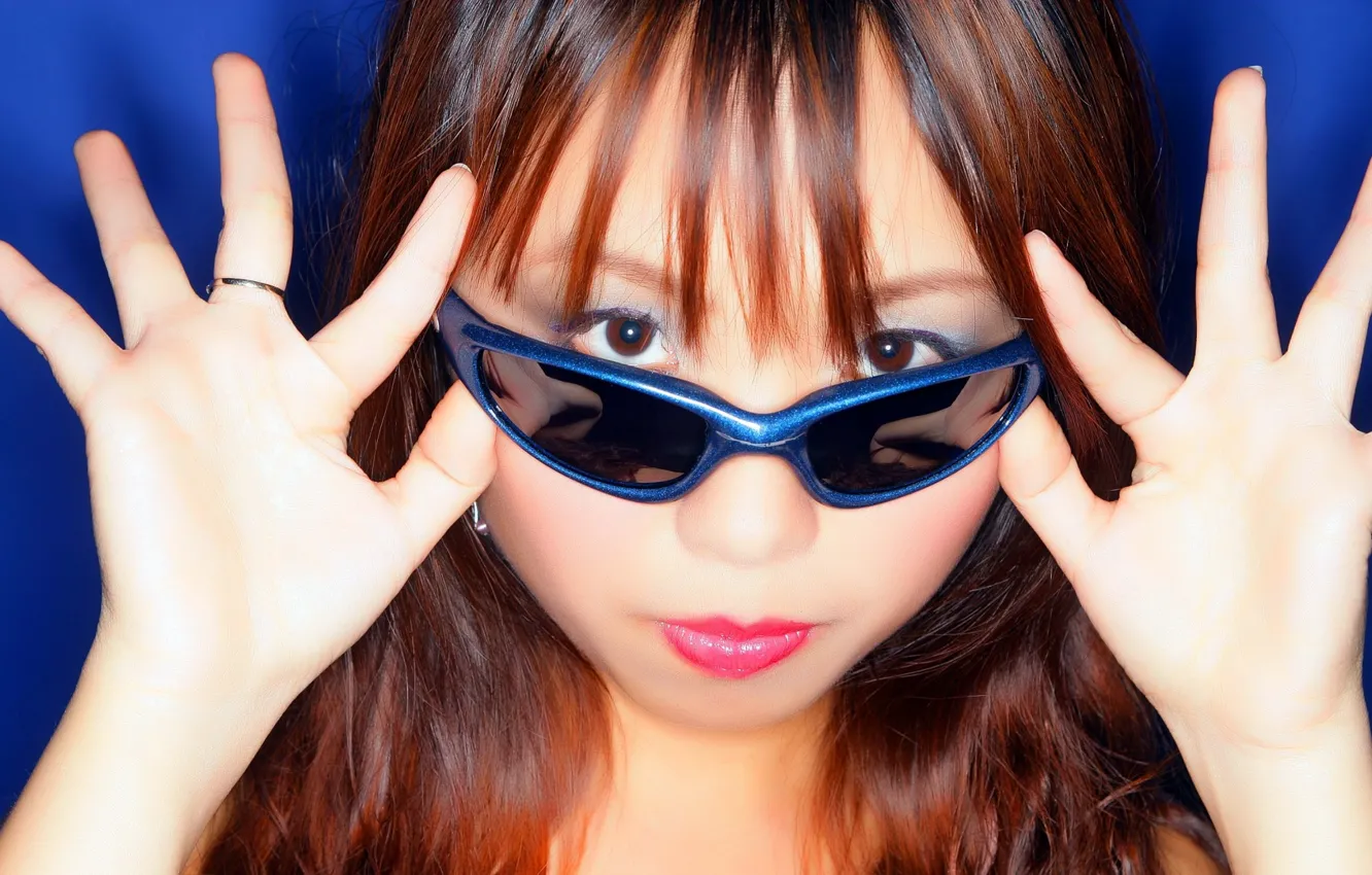 Photo wallpaper look, background, glasses, Asian, girls, asian