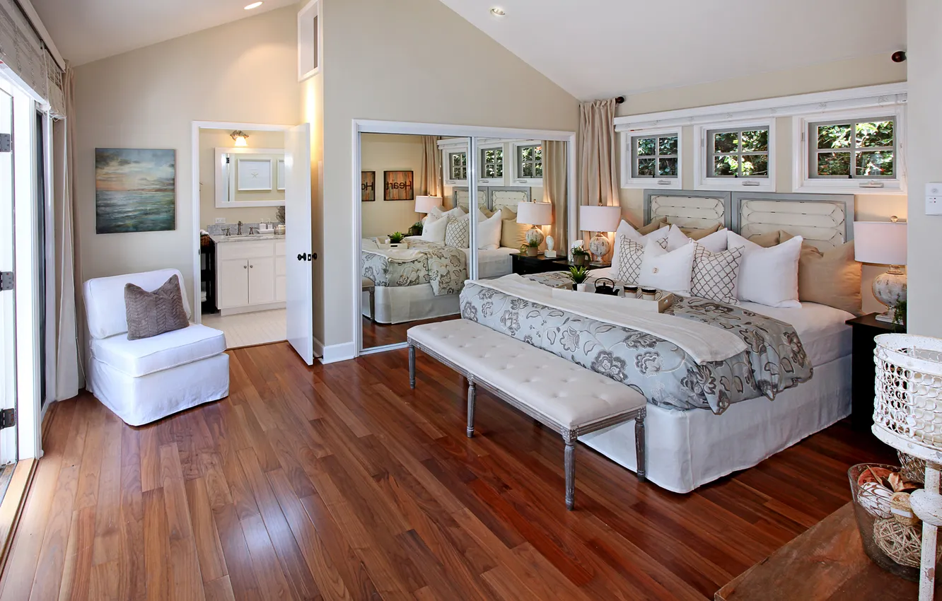 Photo wallpaper design, photo, bed, interior, chair, bedroom