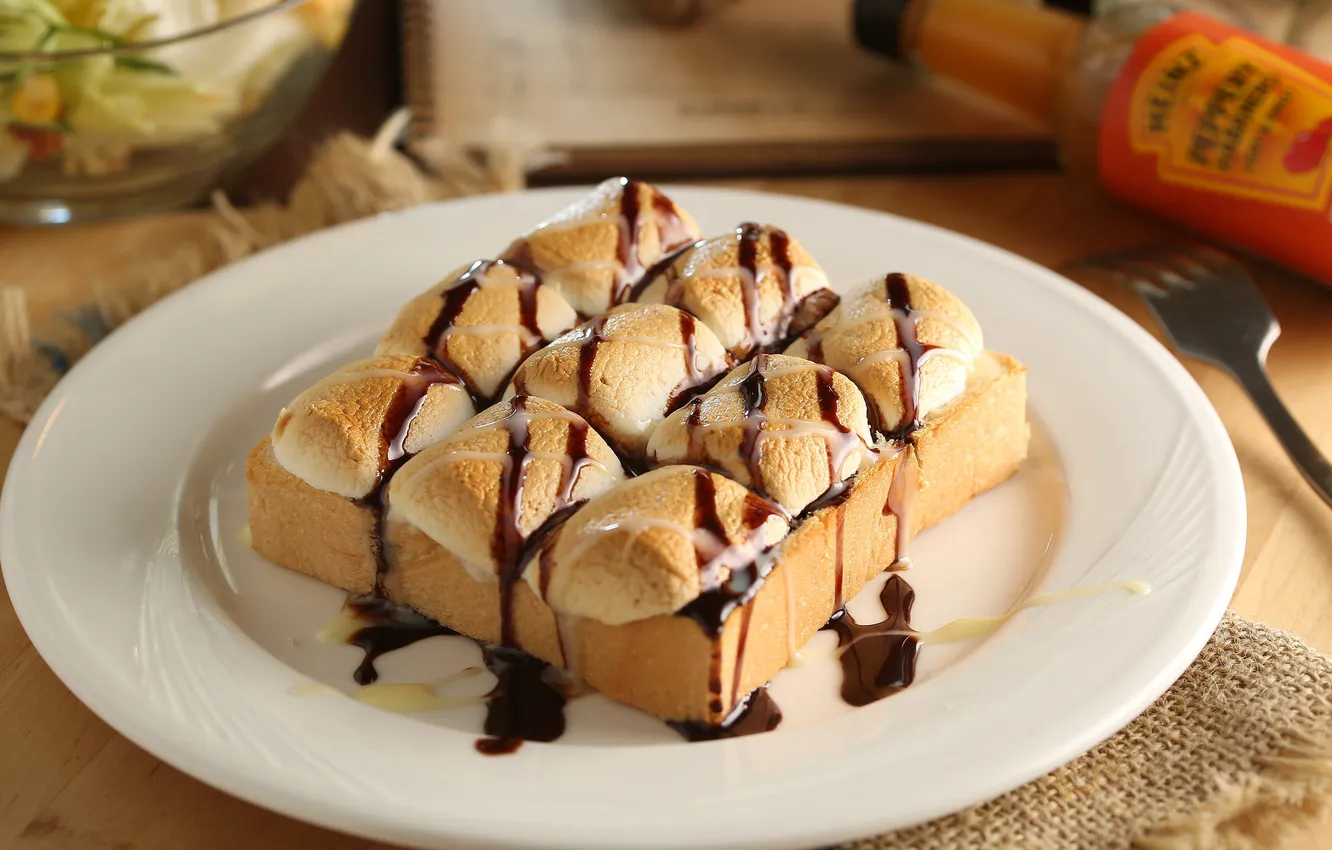 Photo wallpaper chocolate, dessert, toast