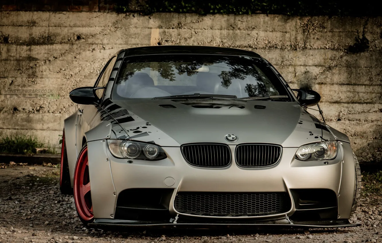 Photo wallpaper bmw, turbo, red, tuning, power, carbon, race, germany