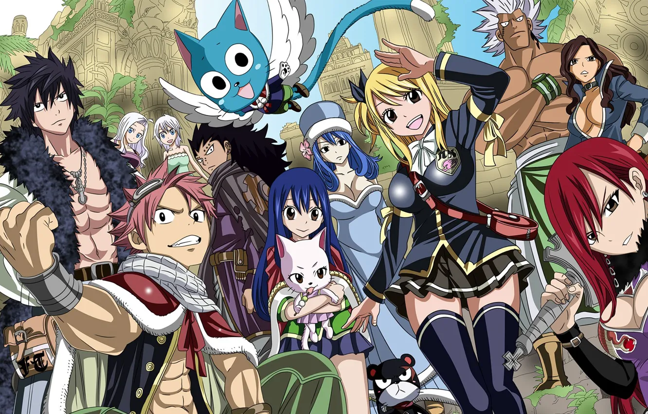 Photo wallpaper girl, game, anime, fairy, Lucy, dragon, asian, fairy tail