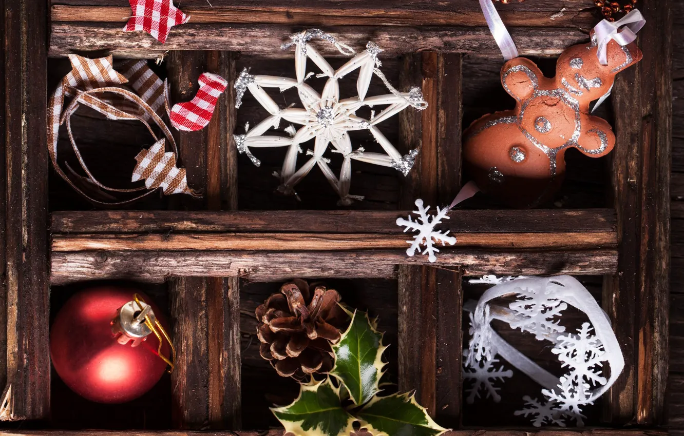 Photo wallpaper ball, New Year, cookies, Christmas, bump, Christmas, snowflake, New Year
