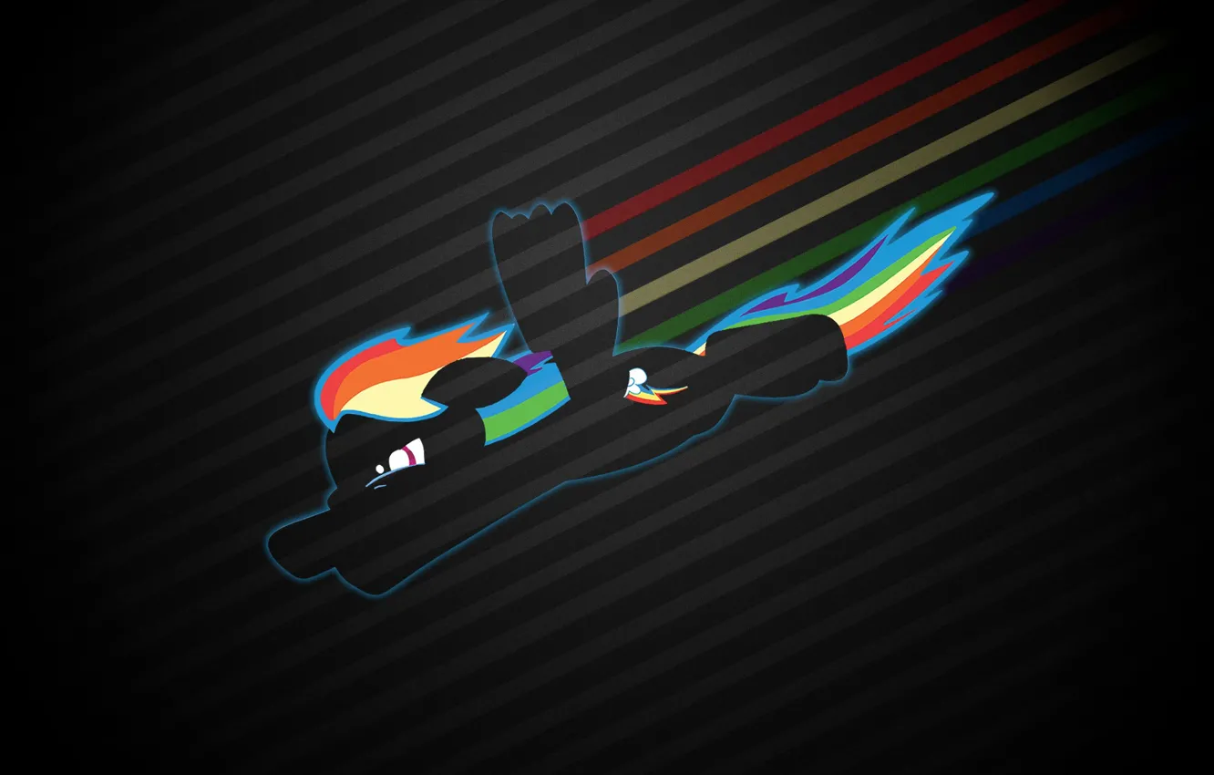 Photo wallpaper flight, kindness, rainbow, silhouette, pony, My Little Pony, Rainbow Dash