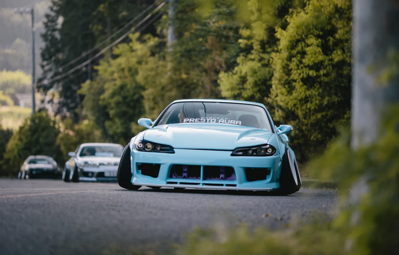 Photo wallpaper S15, Silvia, Nissan, Blue, Stance, Low, Nation