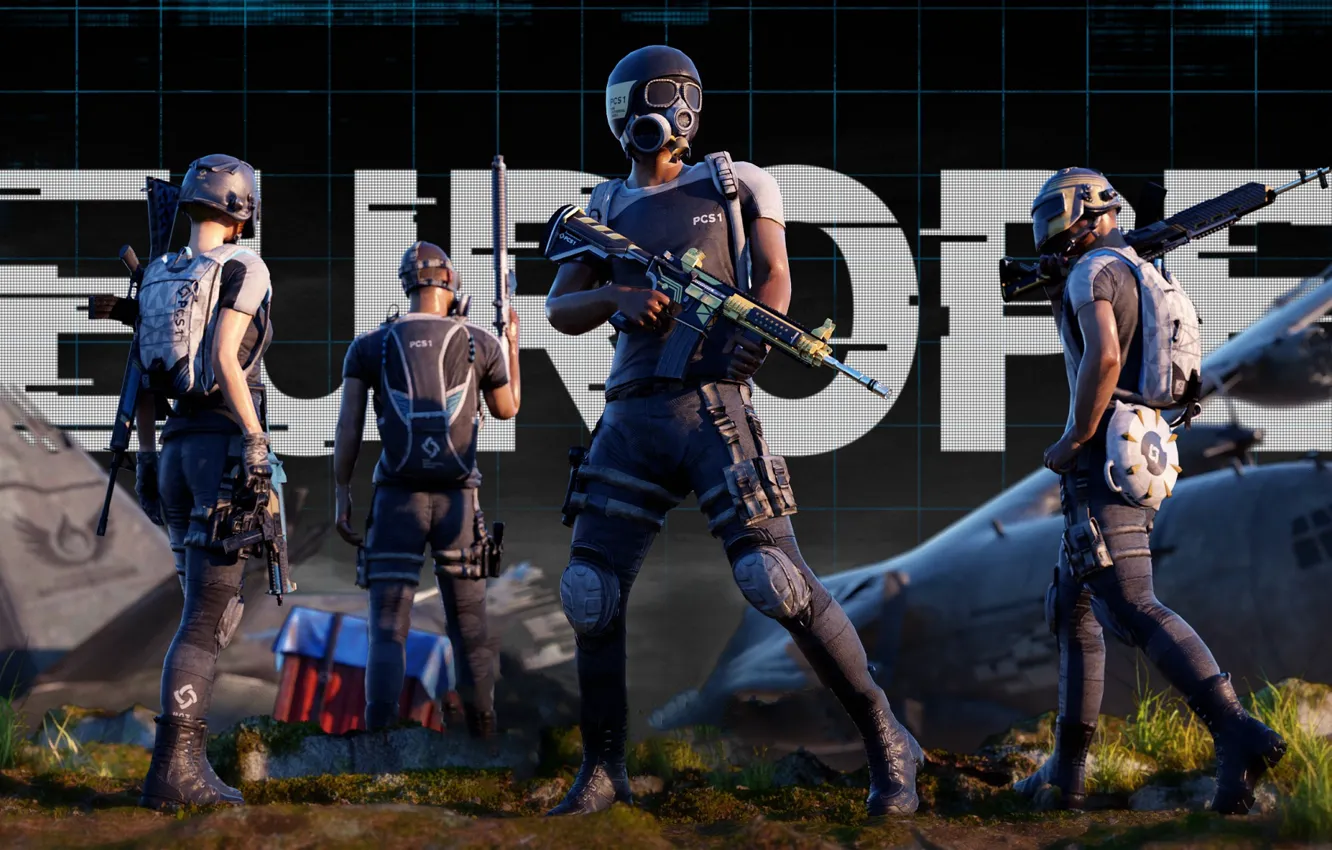 Photo wallpaper girl, soldiers, equipment, PlayerUnknown's Battlegrounds