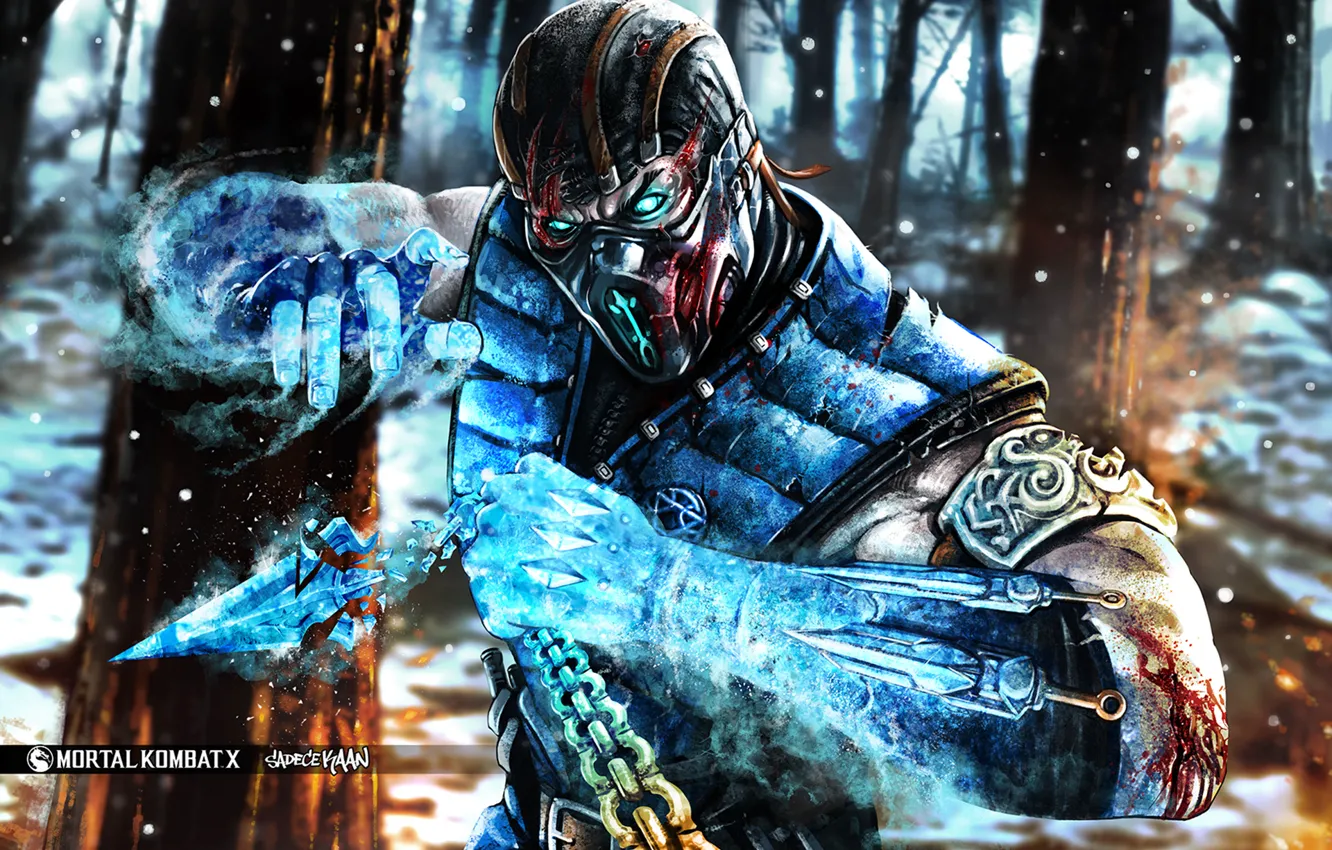 Photo wallpaper art, Sub-Zero, fighting, Mortal Kombat X