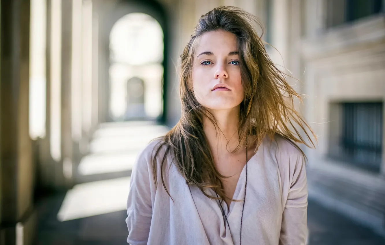 Photo wallpaper look, hair, portrait, Coline