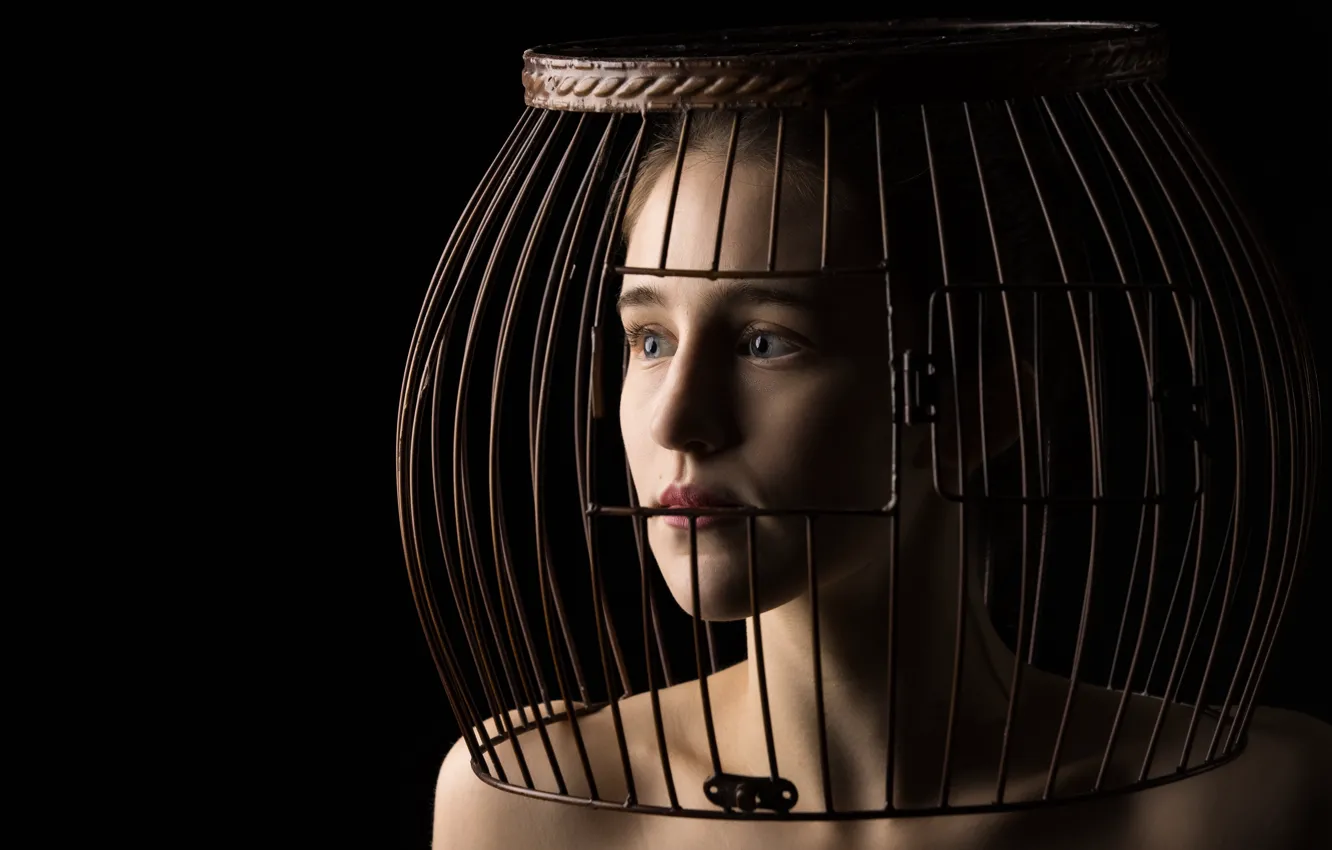 Photo wallpaper girl, portrait, cell