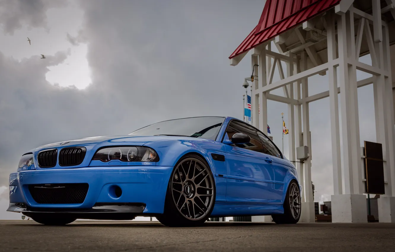 Photo wallpaper Blue, E46, M3, Carbon lip