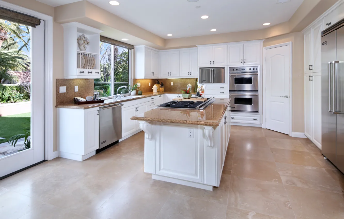 Photo wallpaper design, furniture, Villa, interior, kitchen, design, interior, kitchen