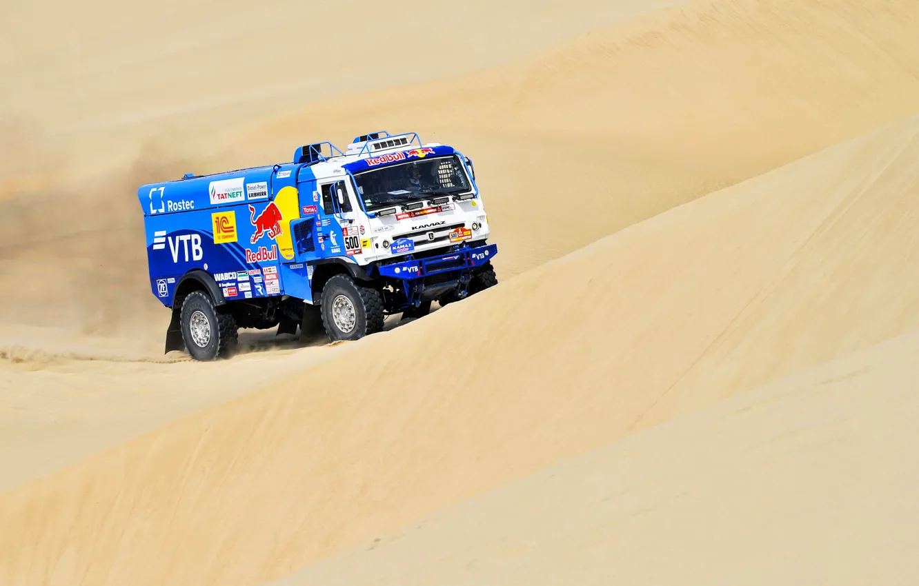 Photo wallpaper Sand, Sport, Desert, Speed, Truck, Race, Master, Russia