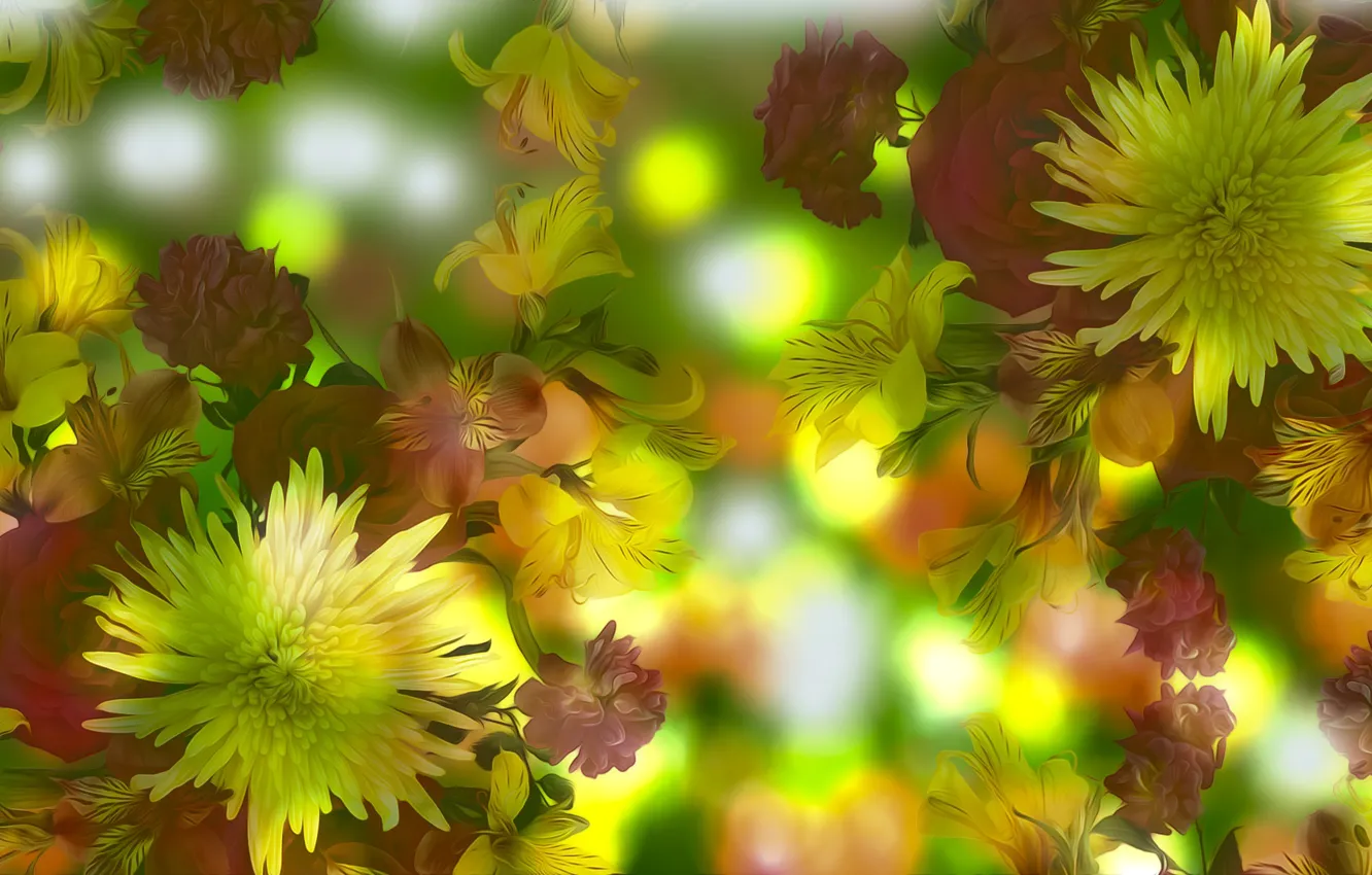 Photo wallpaper Graphics, Flowers, Astromerie