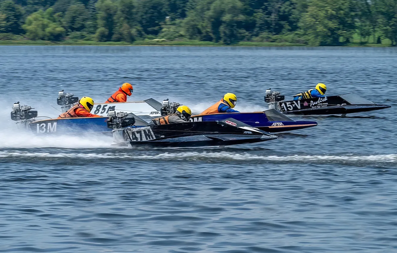 Photo wallpaper speed, boats, race