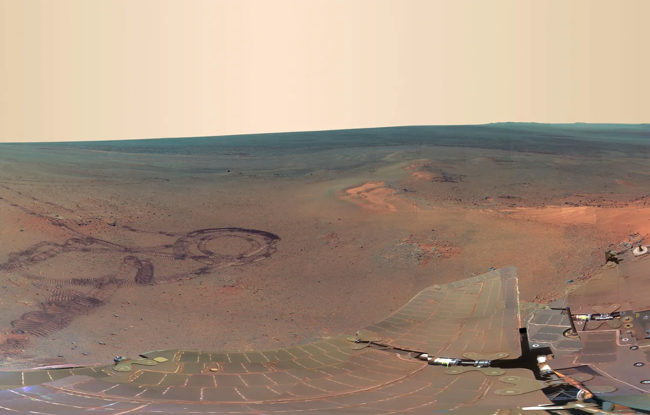 Photo wallpaper mountain, panorama, Mars, Opportunity, the Rover, Grilis Haven