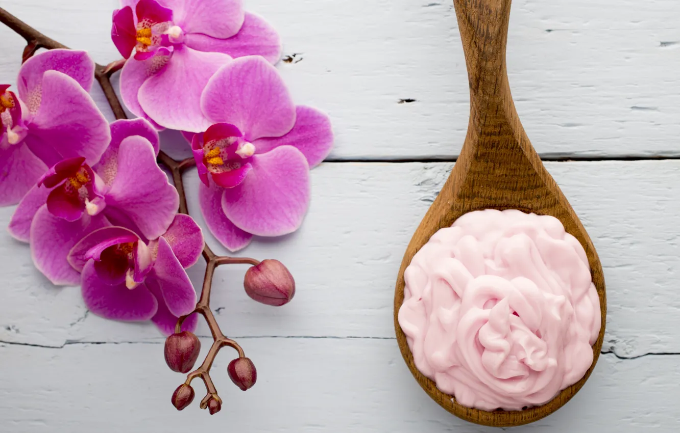 Photo wallpaper soap, cream, Orchid, flowers, orchid, spa