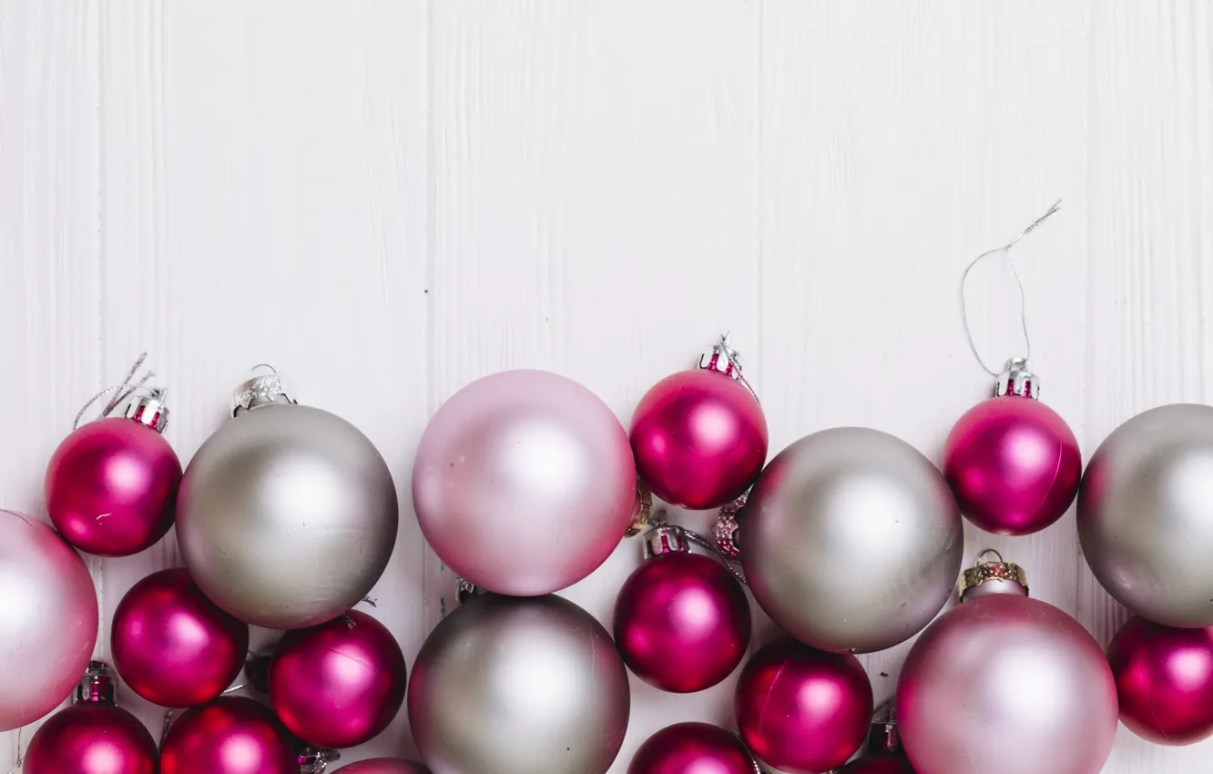 Photo wallpaper decoration, balls, colorful, New Year, Christmas, Christmas, balls, New Year