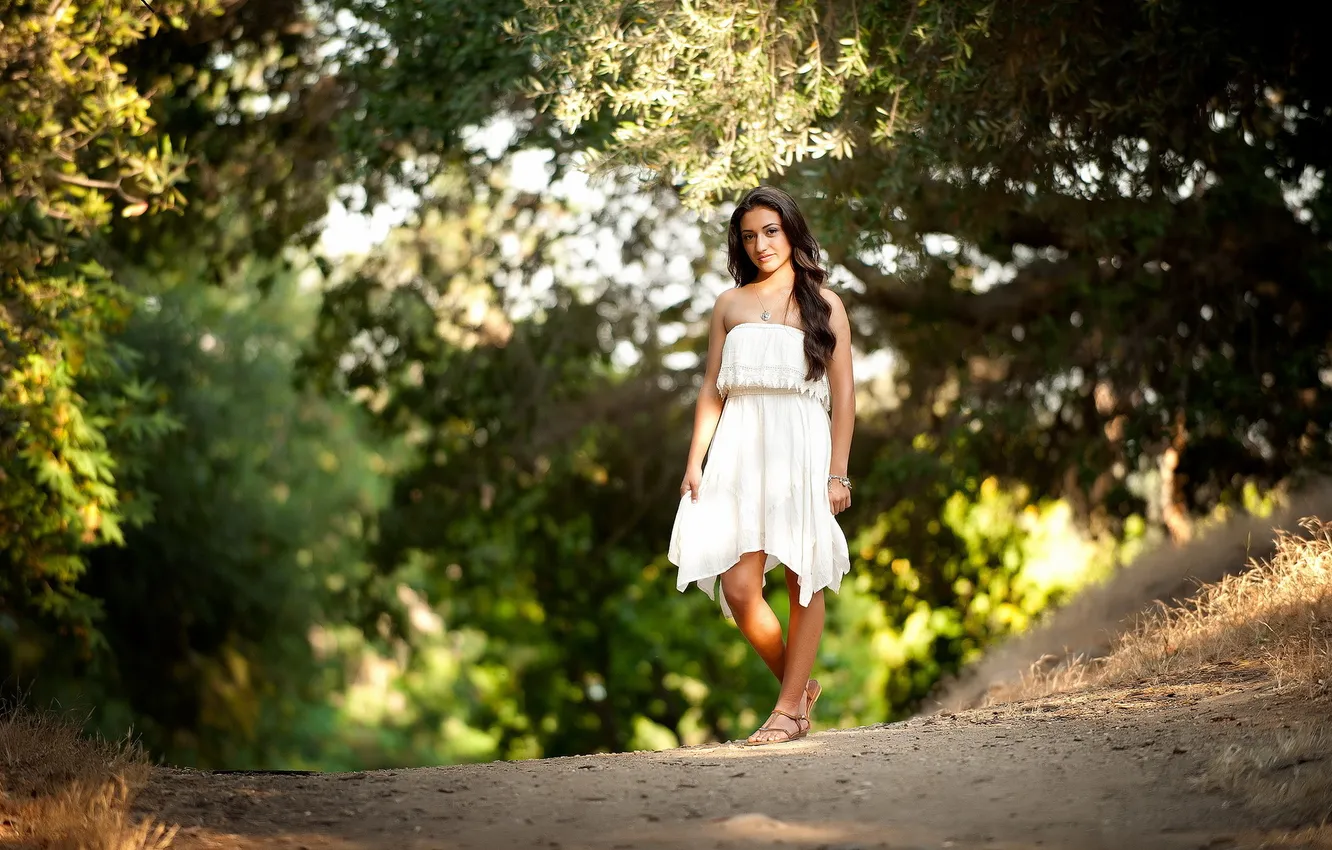 Photo wallpaper road, summer, girl, Alien Bees