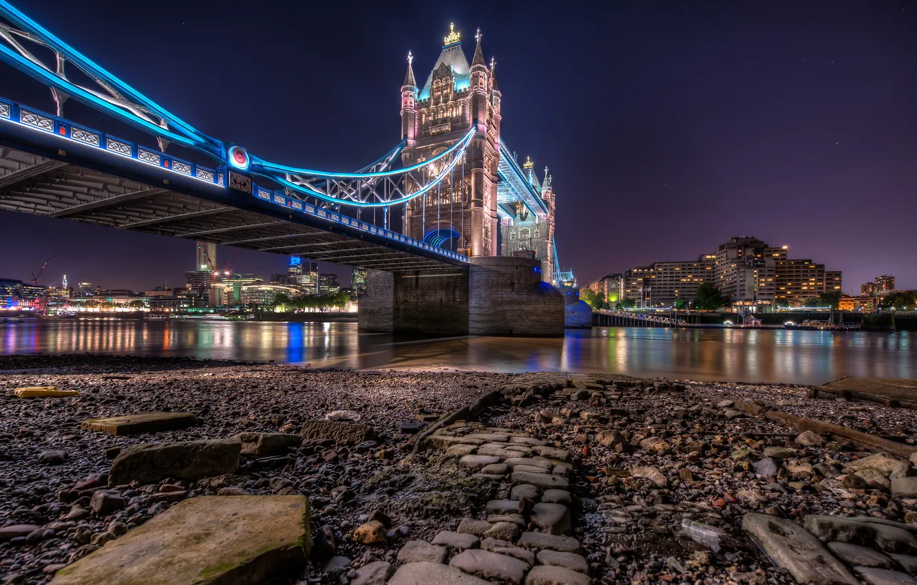 Photo wallpaper night, England, London, london, night, england, Golden Tower Bridge