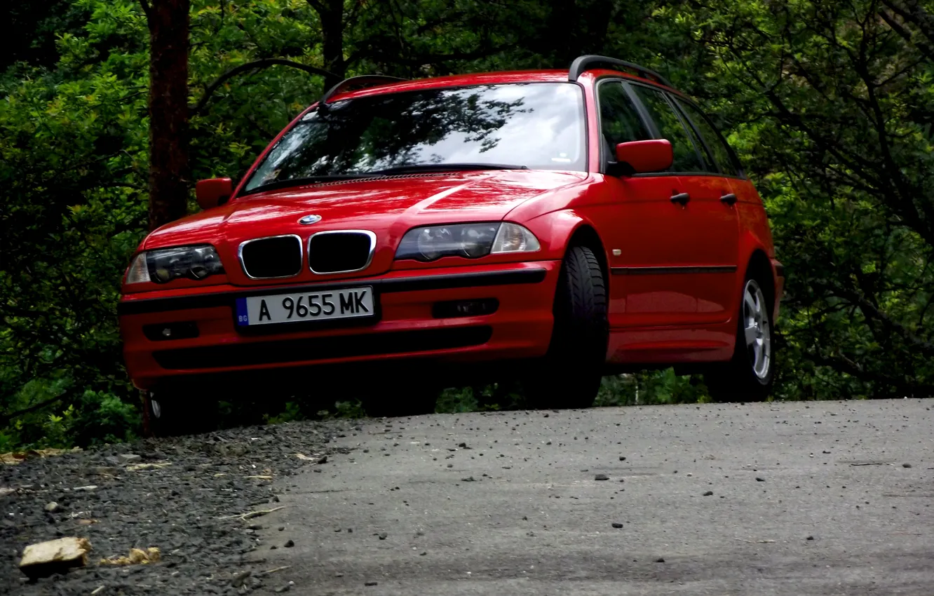 Photo wallpaper BMW, red, cars, Sport, 320d