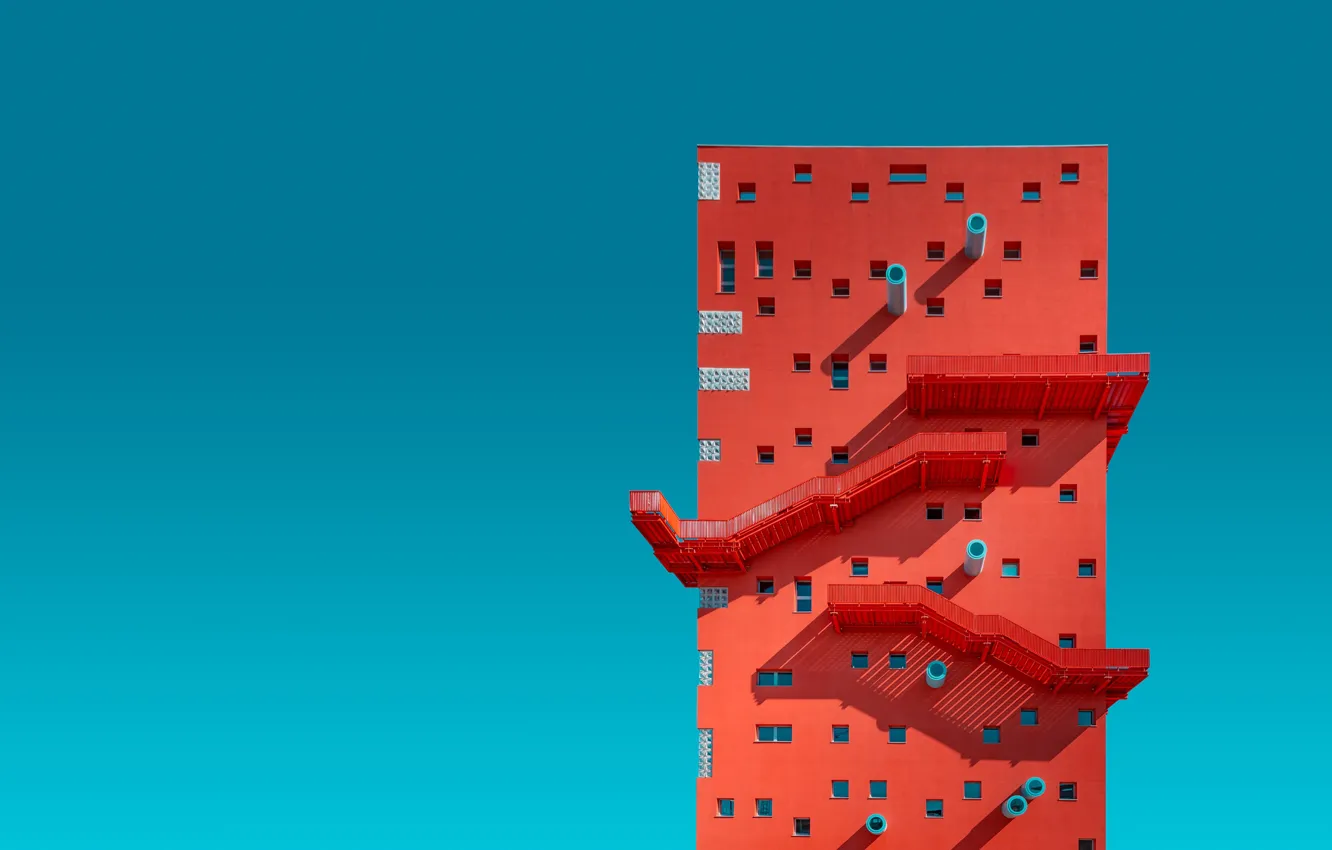 Photo wallpaper the sky, background, home, Red House