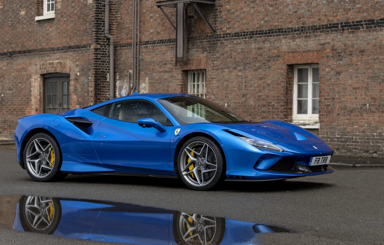 Photo wallpaper Ferrari, blue, Ferrari F8 Tributo, F8