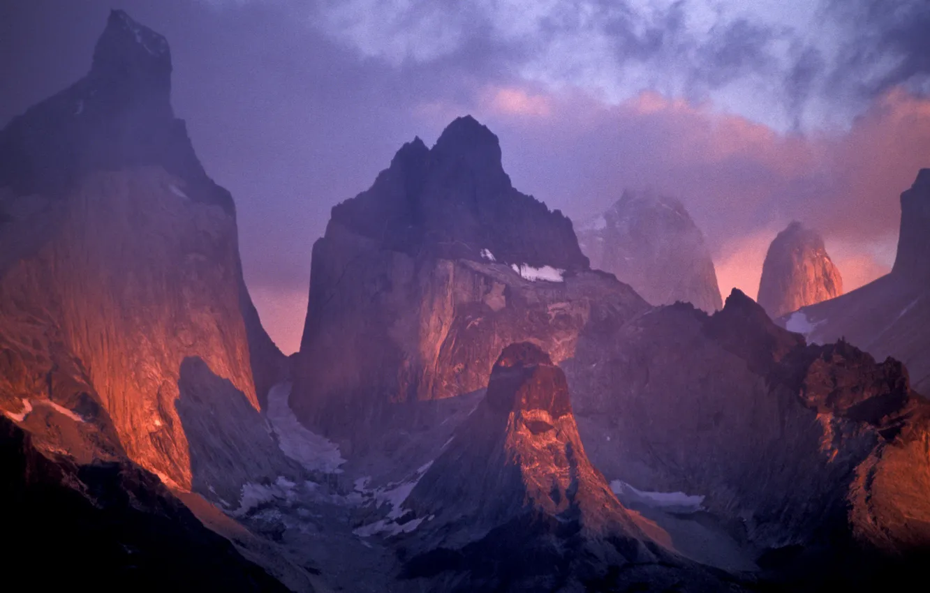 Photo wallpaper the sky, clouds, mountains, nature, rocks, Chile, Chile, Patagonia