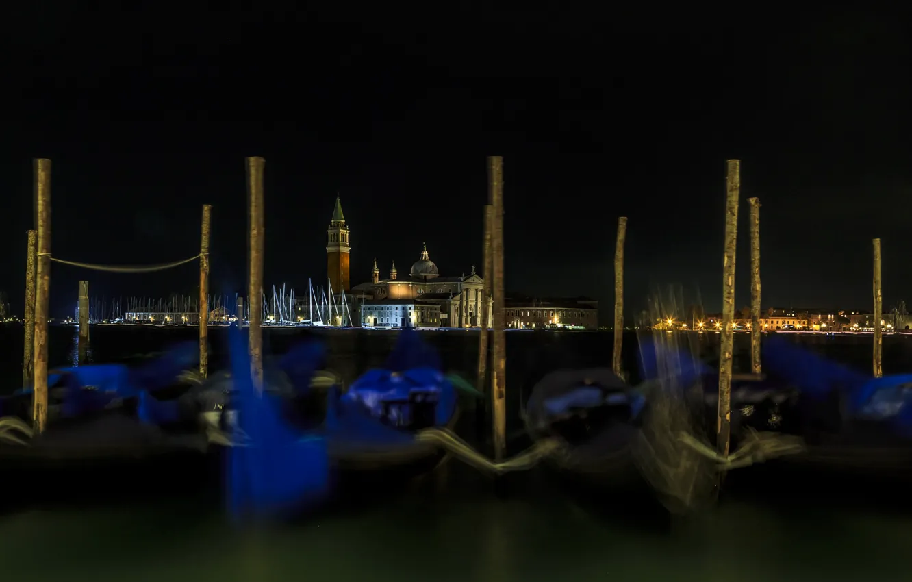 Photo wallpaper night, the city, Venice