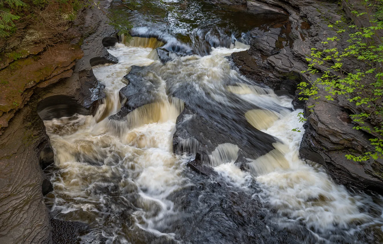 Photo wallpaper stones, rocks, mountain river, thresholds, boulders, river., Vorobeychik Vladimir
