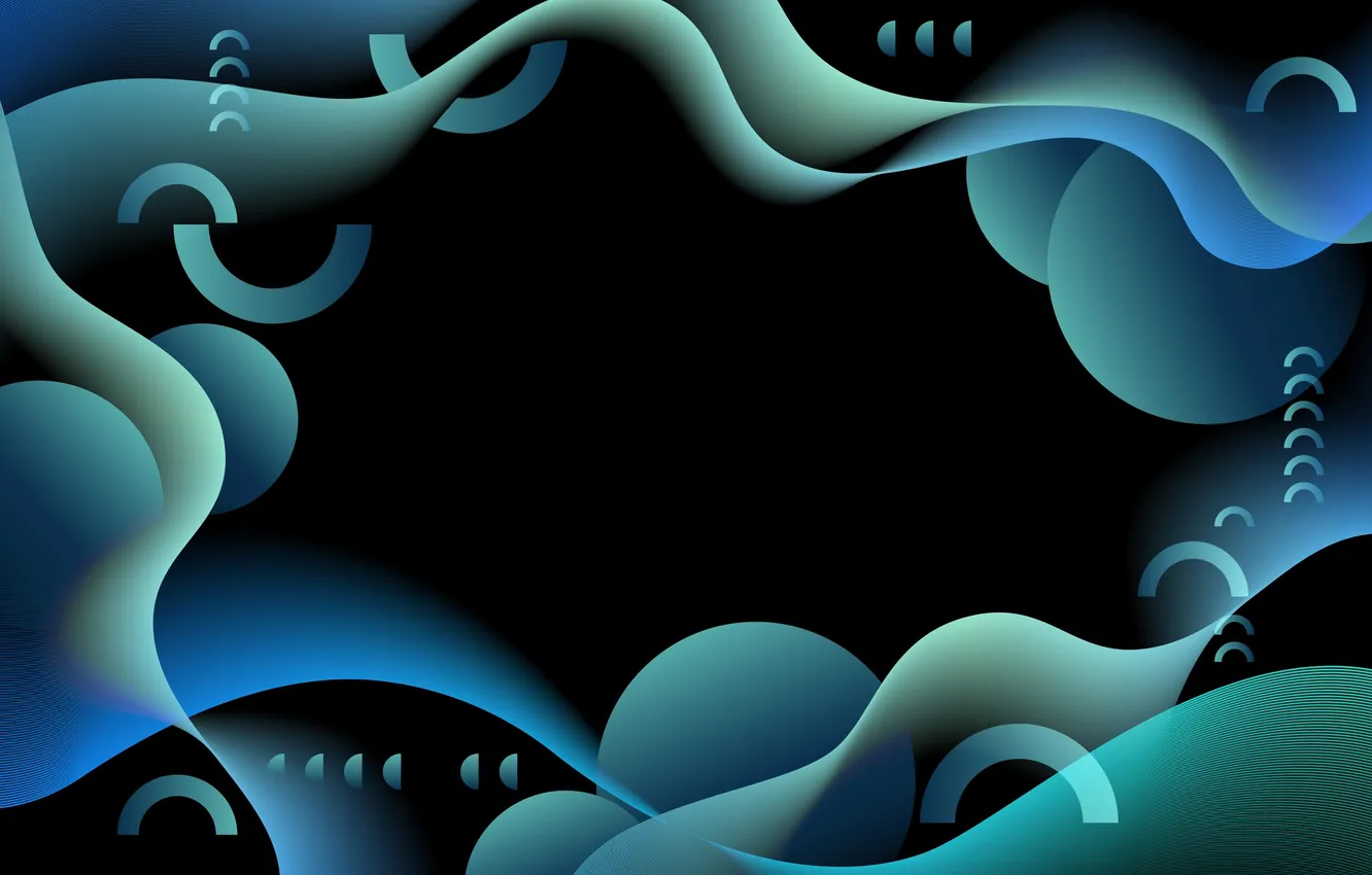 Photo wallpaper waves, abstraction, shapes