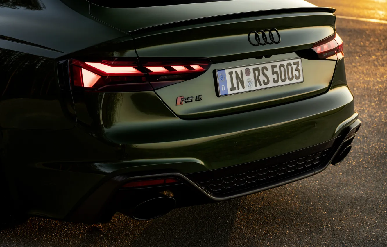 Photo wallpaper Audi, tail lights, feed, RS 5, 2020, RS5 Sportback