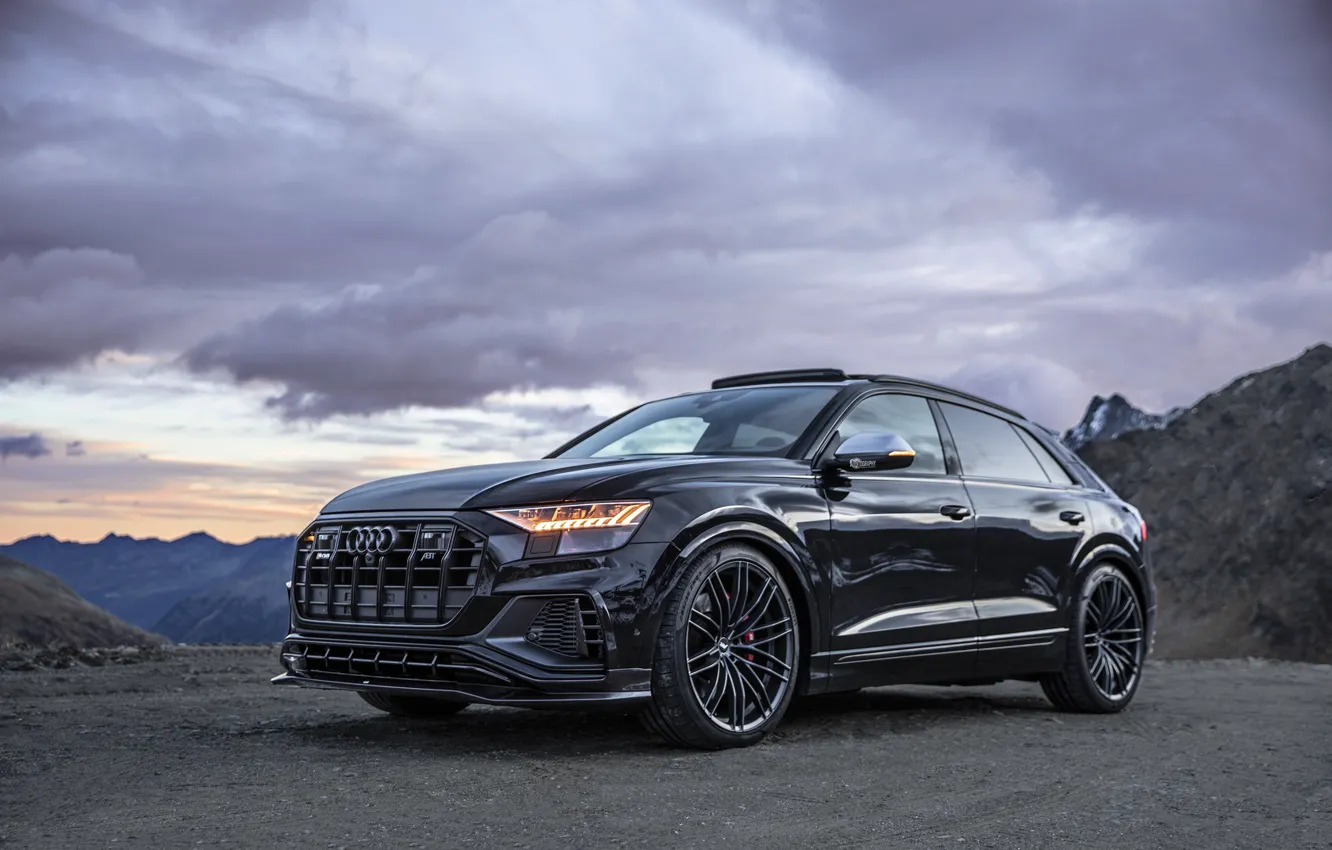 Photo wallpaper Audi, light, black, mountain, ABBOT, SQ8