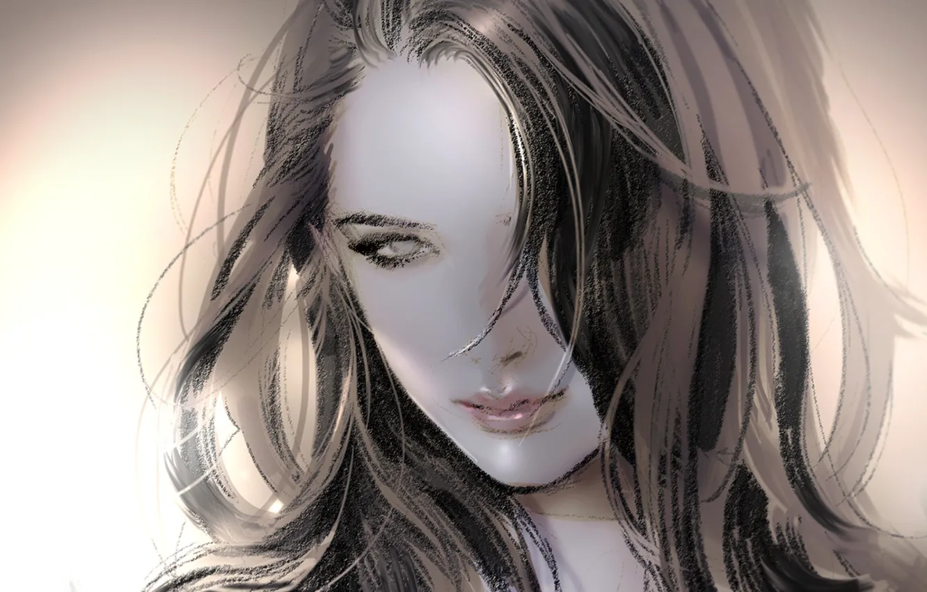 Photo wallpaper girl, close-up, smile