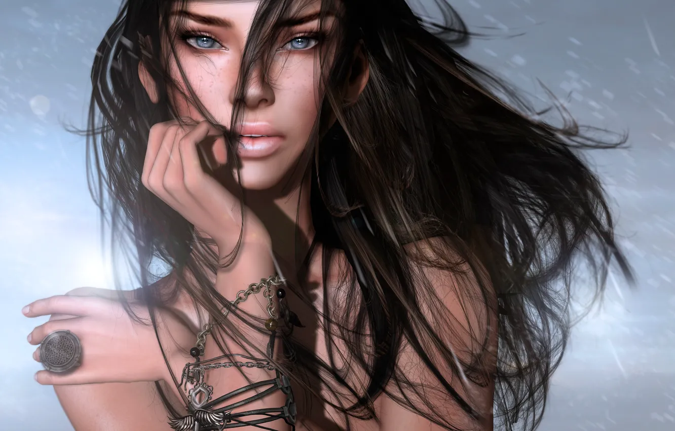 Photo wallpaper look, face, hair