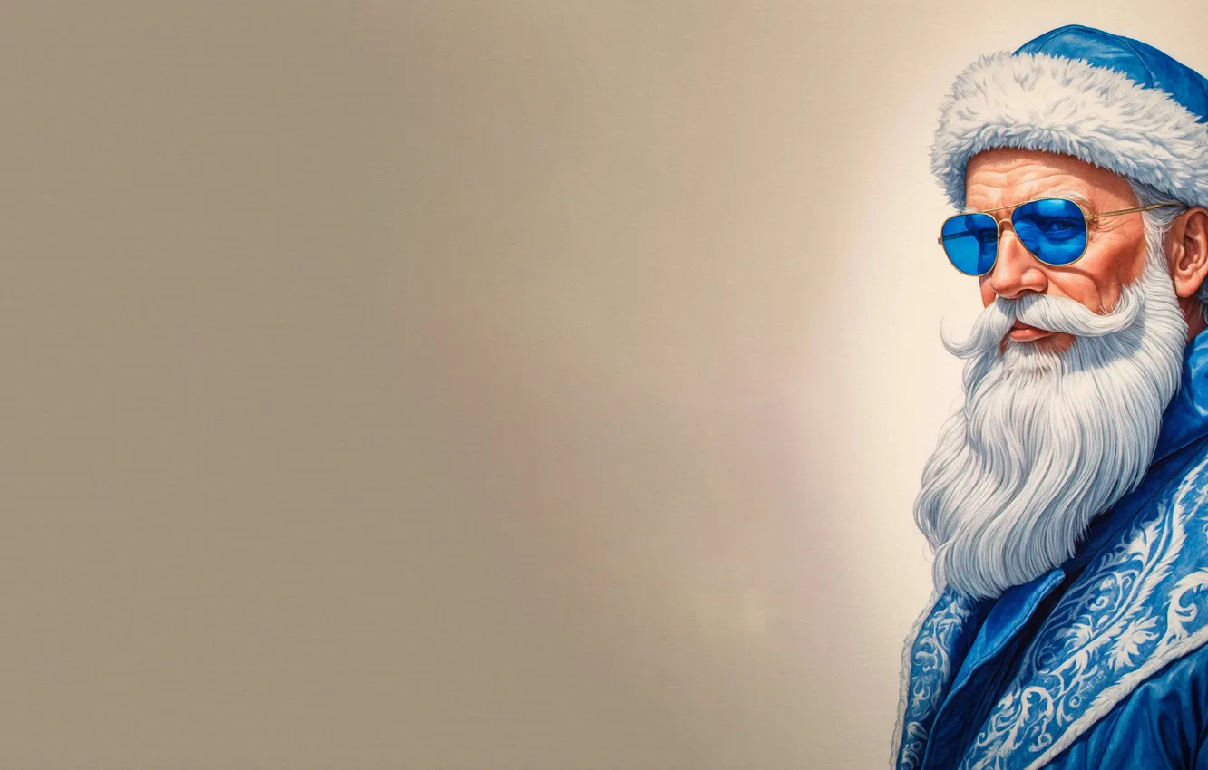Photo wallpaper minimalism, background, new year, Santa Claus