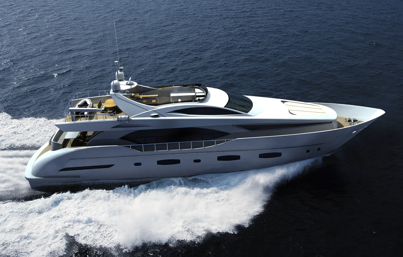 Photo wallpaper sea, yacht, Suite, Electra, running, superyacht