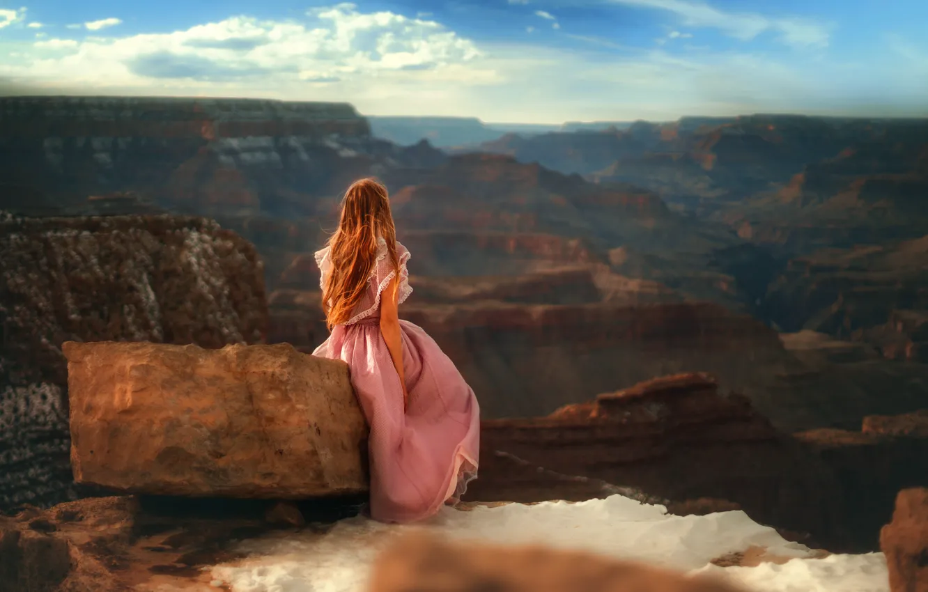 Photo wallpaper girl, stone, dress, TJ Drysdale, So Far Away