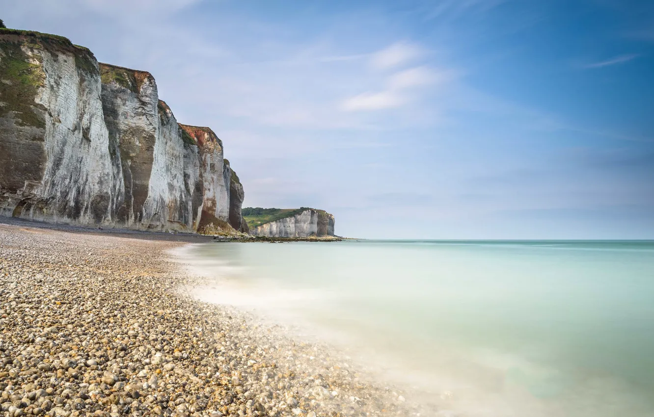Photo wallpaper sea, rocks, shore, France, Normandy